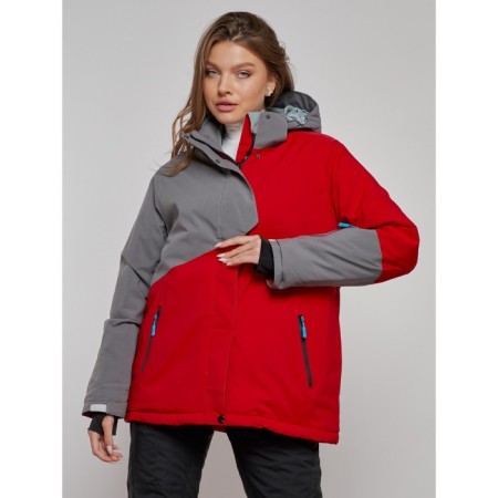 Ski jacket women's winter, size 56, red color-2