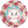 Paper plate "Happy Birthday!", 18 cm, cats aristocrats