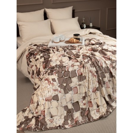 Texrepublic blanket, size 180x200 cm, brown color-9