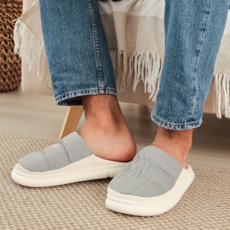 Male slippers, size 42-43, gray color-1