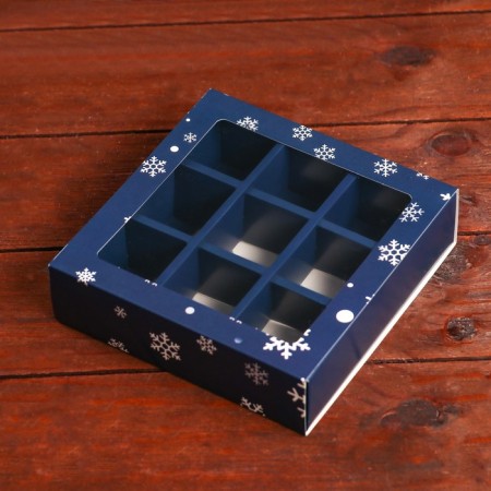 Folding box under 9 sweets, “Christmas tree, Gori!”, 13.7 x 13.7 x 3.5 cm-2