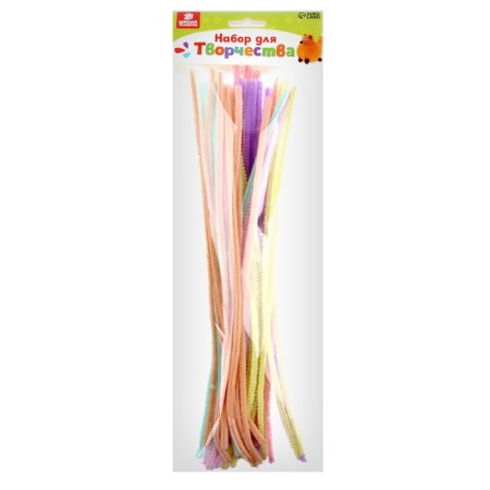 Wire with pile for crafts and decor set of 50 pcs., Size 1 pc. - 0.8 × 30 cm, color mix-3