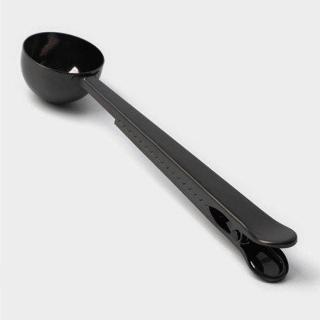 A spoon for coffee of the “AROMA”, 15 ml, with a clamp, black color-2