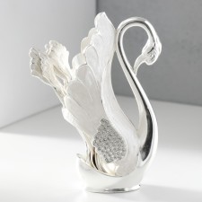 A set of 6 pcs of souvenir spoons in the form of a feather 