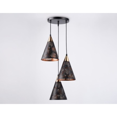 Suspended Ambrella Light, Loft, TR8435, 3HE27, Black color, gold-3