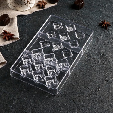 Form for chocolate and sweets "Shine", 18 cells, 20 × 12 × 2.5 cm-1