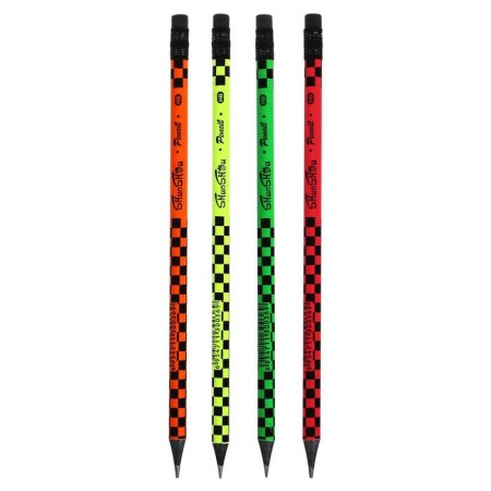 Chernographic pencil with an eraser "Chess", hardness of HB, in a tube, clouds mix (barcode on a piece)-1