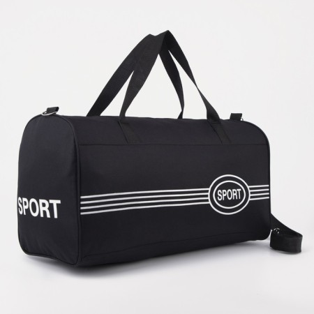 Sports bag with lightning, long belt, black color