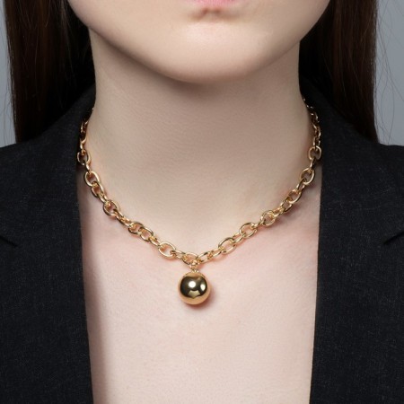 Necklace "chain" ball, color gold, l = 35 cm-3