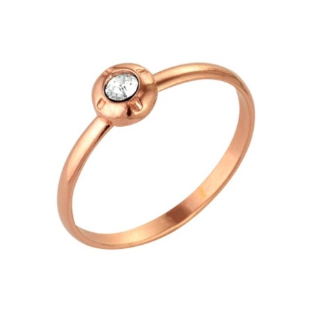 Ring "Classic" Circle with an insert, pink gilding, 18 size