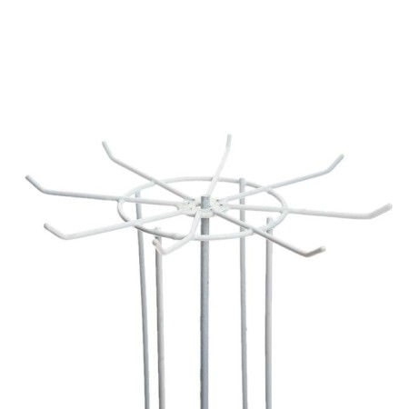 Turntable, 2 tiers of 8 hooks, 13 × 13 × 40 cm, white color-2