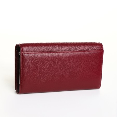 Women's wallet on a magnet, burgundy color-1
