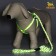 Set "braid", fluorescent, harness 32-48 cm, leash 115 x 1 cm, green