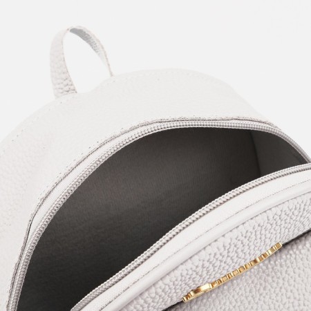 Women's backpack-Mini of artificial leather with lightning, 1 pocket, color gray color-3