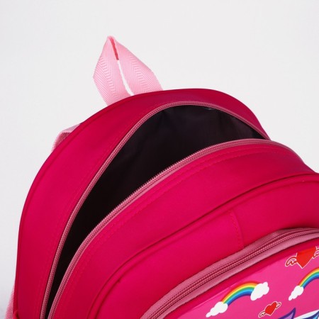 Baby backpack on lightning, 3 outer pockets, pink color-6