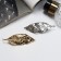 Hair clip "Lien" (set 2 pcs) leaves, 7 cm, silver-gold