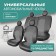 Universal Caps for Defly Oxygen seats, black/ gray eco -leather