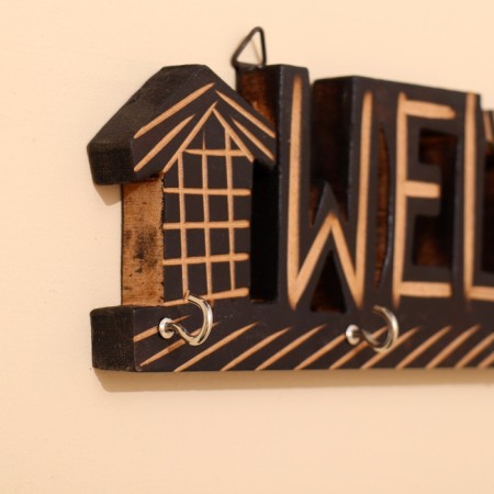 Key of "WelCOME" MDF 31x9.5x3.5 cm-6