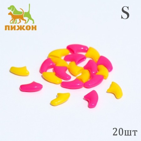 Puppy claws "Duet Antitsarapas" (20 pcs), size S, yellow-pink-3