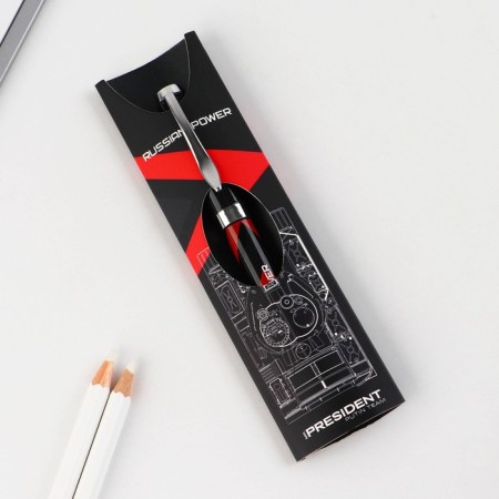 Ballic handle "Russian Power", blue paste, 1 mm, accessories silver-2