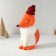 Pig a piggy bank Ceramics "Fox in a gray sweater and hat" 7.8x15.7x25 cm