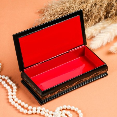 Casket - a bill "Zhostovskaya painting", 8.5 × 17 cm, lacquer miniature-1