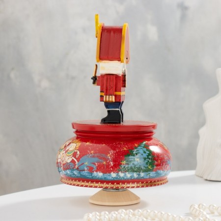 New Year. Musical souvenir "Nutcracker", three red, manual painting-1