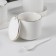 A set of ceramic cans with spoons on the stand "Pastel", 3 items: 250 ml, white color