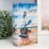Safe Brush Tree leatherette "boat on the seashore" 21x13x5 cm