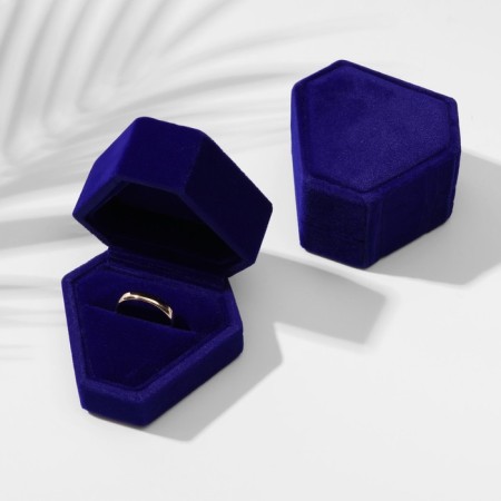 Velvet case for earrings/ring "Crystal", 6.5 × 6, blue color-1