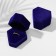 Velvet case for earrings/ring "Crystal", 6.5 × 6, blue color