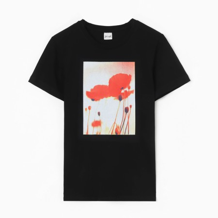 T -shirt female, black color, size 48-4