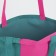 Textile bag with zipper, turquoise color/pink