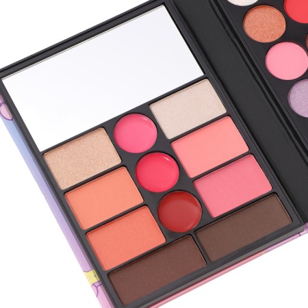A set of decorative cosmetics (highlighter, blush, glitter, shadows, lipstick, eyebrow shadows)-3