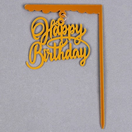 Topper "Happy Birthday", Golden Color