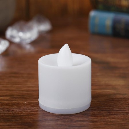 The candle is LED, burning yellow-1