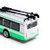 Metallic trolleybus, 1:72, inertial, green color