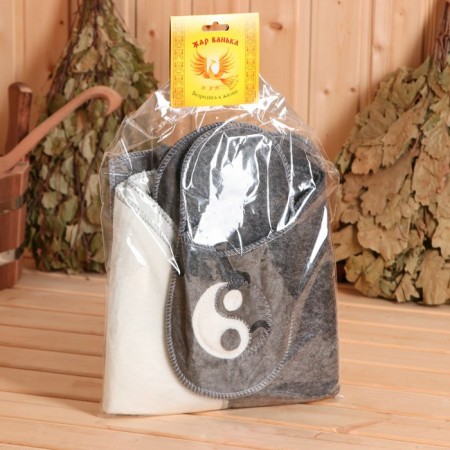 Gift set 4 objects of male "yin-yang" (hat, rug, mitten, slippers)-5