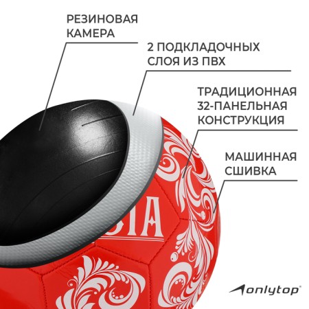 Ball football onlytop Russia, PVC, machine stitching, 32 panels, p. 5-2