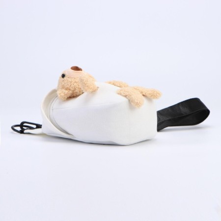 Baby bag over the shoulder with a toy, white color-3