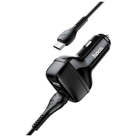 Hoco Z36, 2 USB car charger - 2.4 A, Type -C cable, 1 m, black-3