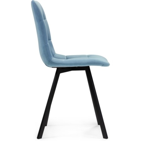 Stool on a metal frame chilli metal/velor, black/blue 43.5x50x87.5 cm-2