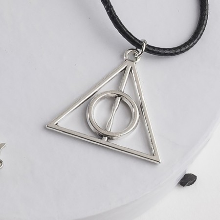 Pendant-cooler “Death Gifts”, Color Black Silver on a Black Cord, 42 cm