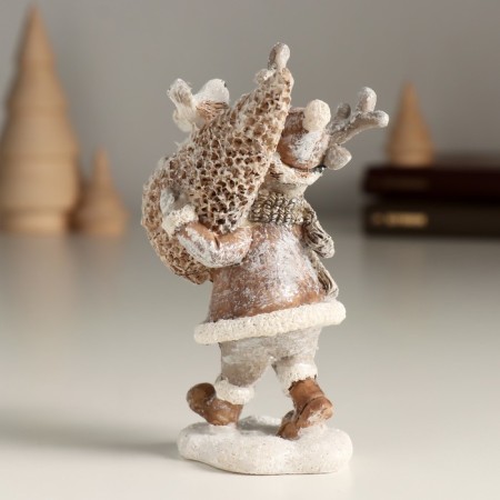 Souvenir Polystone "joyful elk with a Christmas tree" 7x5.5x11 cm-2
