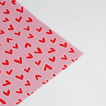 Paper packaging white “red hearts”, 50 x 70 cm-2
