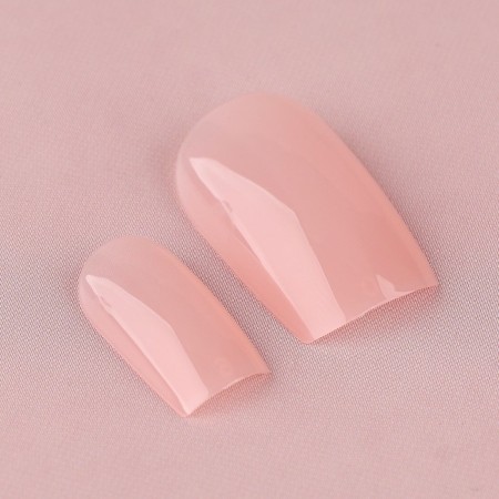 Nyudovnaya patch nails, 24 pcs, adhesive plates, square shape, glossy color light-beige-4