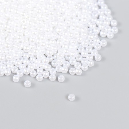 Set of beads "needlework" plastic, diameter 3 mm, 25 g, snow-white