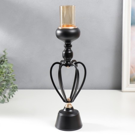 Summary Metal for 1 candle "Physalis" black 39x9x9 cm-1