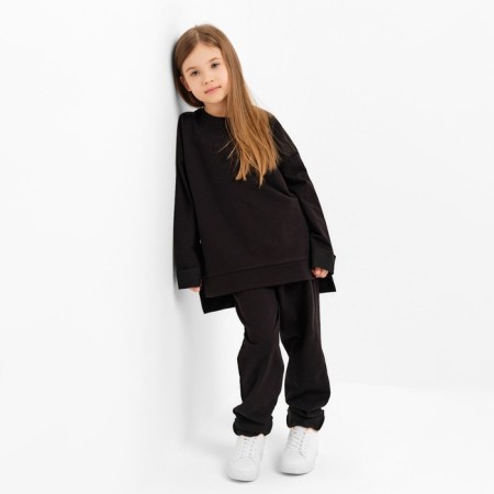 Children's costume (sweatshirt, trousers) minku black color, height 110 cm-2