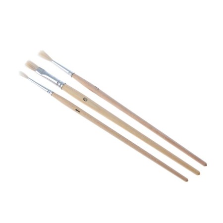 Set of brushes "Bunny", Koza wool, "Albatross", 3 pieces: No. 1, 3 (Round), No. 6 (flat)-1